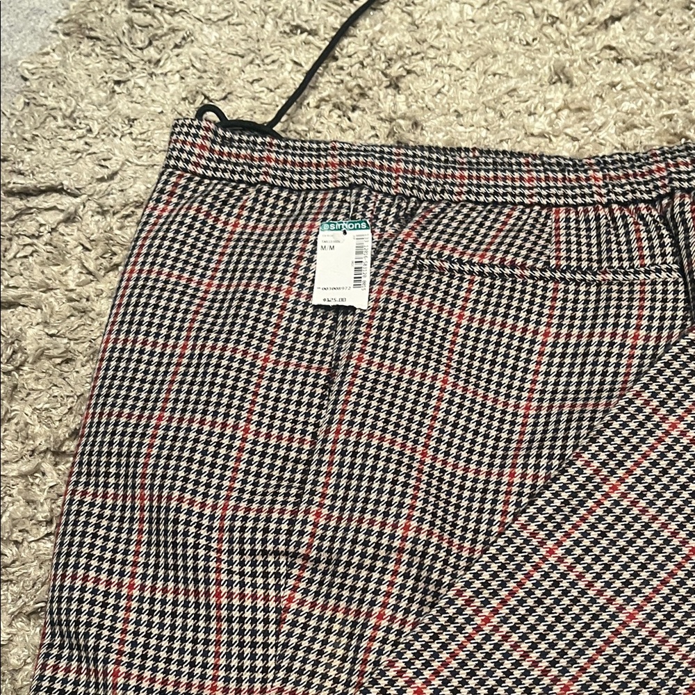 Zara Black and Red Checkered Pants